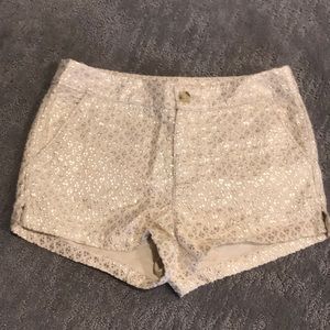 Gold and cream shorts